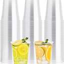 100 Pack 12 OZ Clear Plastic Cups, Cold Party Drinking Cups, Clear Disposable Cups Fruit/Ice Cream/Cupcake/Iced Cold Drinks