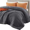 Bedsure Comforter Duvet Insert - Quilted Comforters Full Size, All Season Duvet, GentleSoft Down Alternative Bedding, with 8 Tabs, Gifts for Women/Men, Grey, Full 86 x 82 Inches