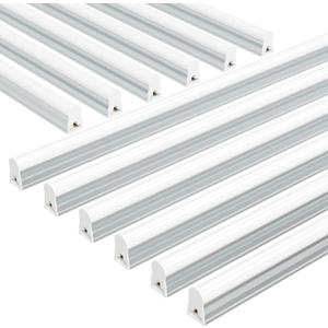 Ensenior 12-Pack T5 LED Shop Lights, 4FT 2000LM 6500K Super Bright White Integrated Single Fixture, 20W Linkable Utility Commercial Lighting for Gym/Garage/Ceiling/Under Cabinet, Plug & Play