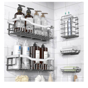 EUDELE 5-Pack Rustproof Stainless Steel Shower Caddy – No Drill Adhesive Bathroom Organizer with Large Capacity, Spacious Shower Shelves for Inside Shower, Kitchen & Home Decor Storage-XL Size