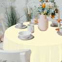 CXPSINC 8 Pack Premium Disposable Plastic Tablecloth 84" Round Table Cover for Birthdays Weddings Christmas Anniversary (Beige)