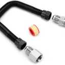 Stanbroil 1/2" OD x 3/8" ID 12" Non-Whistle Flexible Flex Gas Line Connector Kit for NG or LP Fire Pit and Fireplace