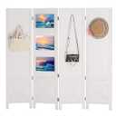 Wnutrees 4 Panel Pegboard Display,5 Ft Folding Privacy Screen Room Divider