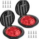 2 PCS 6'' Black Deck Plate Kit Deck Hatch with Storage Bag for Fishing Kayak Boating