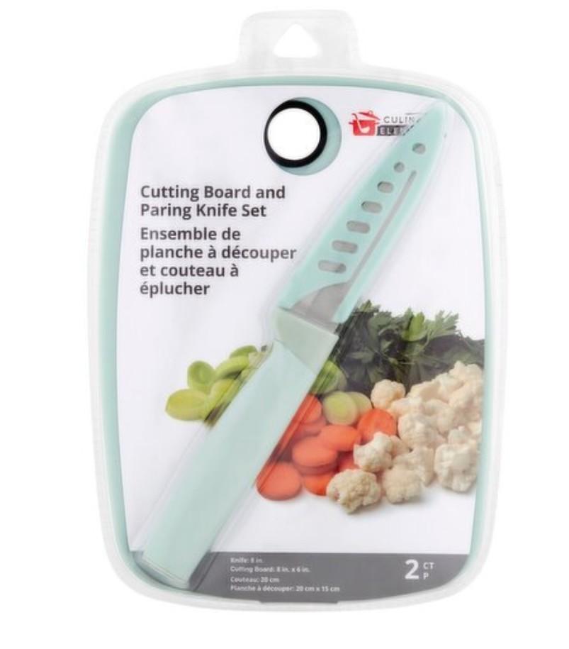 Jacent Culinary Elements Cutting Board and Paring Knife Set, 2 count