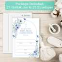 First Holy Communion Invitation Card, Blue Floral Baptism Invitations For Girls Boys, Christening Fill In Invites, Religious Celebration Decorations Baby Shower Supplies, 04