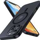 Magnetic for iPhone 16 Pro Max Case,Upgraded [Full Camera Protection][Compatible with Magsafe][Military Grade Protection]Shockproof Slim Translucent Matte Phone Case for iPhone 16 Pro Max,Black