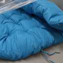 Thicken Egg Chair Cushion Replacement, Outdoor Hammock Swing Chair Cushions, Hanging Wicker Basket Seat Pad with High Elasticity PP Cotton, for Garden Patio Porch Furniture (Only Cushion) (32 x 40 in, Light Blue)