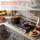 2 Burner Electric Cooktop 110v, 2000W Electric Stove Top Countertop & Built-in, Plug-in Electrics Cooktop 24 Inch, 8 Power Levels & 8 Functions, Touch Control, Safety Lock, Timer, Karienvir, 24 inch black 2 burner