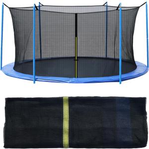 Aoodor Trampoline Replacement Net for 12FT Outdoor Round Frame Trampolines, Safety Enclosure Net with Zipper, Buckle, String