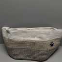 Optish Dog Toy Basket, Toy Box and Bin for Dog Cat Storage, 19.7" X 11" X 7.9" (30L) Large Woven Rope Basket for Blanket Storage, Living Room, Bedroom, White & Brown