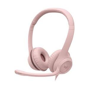 Logitech H390 Wired Headset for PC/Laptop, Stereo Headphones with Noise Cancelling Microphone, USBA, inLine Controls, Works with Chromebook  Rose