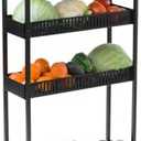 Heavy Duty Rolling Cart with Shelves & Locking Wheels | Multi-Level Kitchen Utility Cart or Food Trolley for Storage, Serving, & Organization | Kitchen Shelfs with Wheels