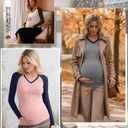 Velvelhall 3 Pack Women's Maternity Shirts, Stylish Colors, Small (S)