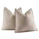 MIULEE Pack of 2 Black Decorative Pillow Covers 22x22 Inch Soft Chenille Luxurious Couch Throw Pillows Farmhouse Cushion Covers Euro Shams with Elegant Design for Sofa Bedroom Living Room Home Decor