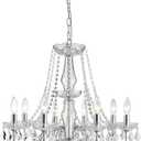 Modern Crystal Chandelier, 8-Light Crystal Chandeliers for Dining Room Light Fixture, Crystal Pendant Ceiling Light Chrome Lighting Fixture for Living Room Hallway Foyer Bedroom Kitchen Bathroom