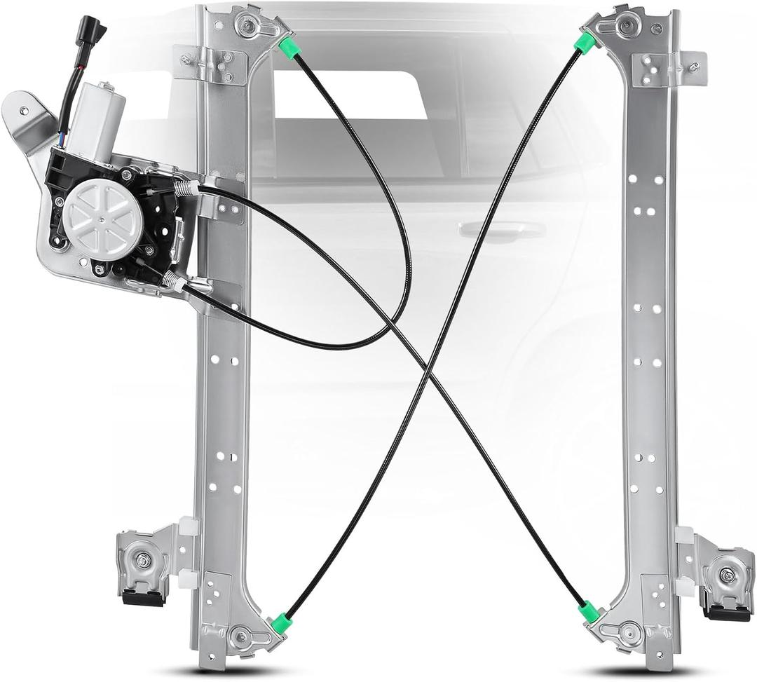 YHTAUTO Rear Driver Side Power Window Regulator With 2-Pin Motor Assembly for Chevy Silverado & GMC & Cadillac Models, Silverado/Sierra 1500 2500 HD 3500, Suburban/Avalanche/Yukon XL, Escalade ESV EXT