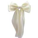 Fashion Hair Pins For Women, Elegant Bow Ribbon Hair Clip, Hair Accessories For Girls, Bowtie Hair Clip, Gift For Her (White)