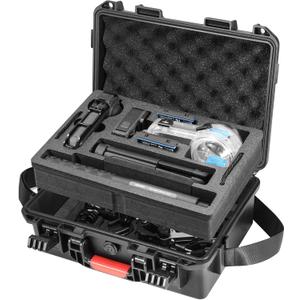 AMAZEAR Hard Case for Insta360 X5 X4 Air Accessories, Insta 360 X5 Waterproof Protective Carrying Case with Shoulder Strap for Diving Kit, Bullet Time Handle 2.0, Selfie Stick with Tripod, Black