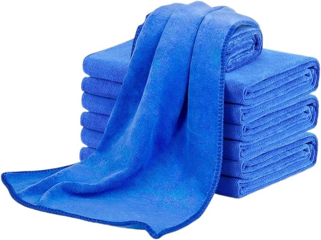 50Pcs Microfiber Towels Car Wash Drying Cloth Towel Household Cleaning Cloths Auto Detailing Polishing Cloth Home Clean (Blue)
