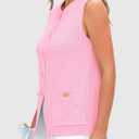 PRETTYGARDEN Women's 2026 Spring Sweater Vest Sleeveless Button Down Knit Cardigan Tank Tops Summer Business Casual Outfits (Pink, M)