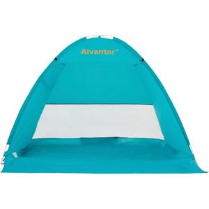 Alvantor Beach Tent Beach Umbrella Outdoor Sun Shelter Cabana Automatic Instant Pop-Up UPF 50+ Portable Beach Shade Camping Fishing Hiking Canopy Easy Set Up Light Weight Windproof for 2-3 Person (79"x53"x47", Teal)
