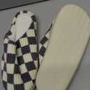 Women House Fuzzy Slippers - Plaid Scuff Checkered Slip-on Memory Foam Indoor Outdoor Comfortable Soft Slides, Size 38-39