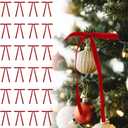 Utehilly Red Vintage Velvet Bows Decorations Small Ornaments for Christmas Tree, Garland, Wreath, Door, Outdoor (24 Pcs, 5 * 7 Inch)
