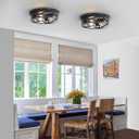 13 inch Black Flush Mount Ceiling Light Fixtures,3-Light Modern Hallway Light Fixtures Ceiling, Black Light Fixture Ceiling Mount for Farmhouse,Kitchen, Bedroom 2 Pack