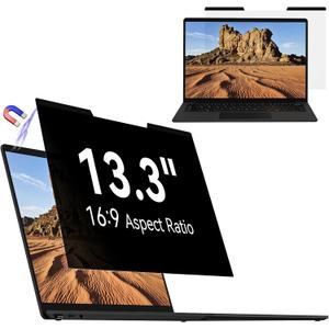 Mamol Magnetic Laptop Privacy Screen 13.3 inch ,16:9 Aspect Removable Anti Glare Protector Blue Light Privacy Screen Filter,Filter Shield Compatible with HP/Dell/Acer/Asus/Samsung/Lenovo/Thinkpad Envy
