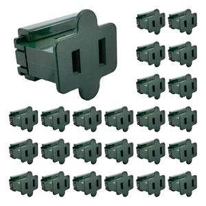 25 Pack Green SPT-1 Vampire Female Plug for Christmas Lights Sets - Slip, Zip, Gilbert (SPT-1 Green Female)