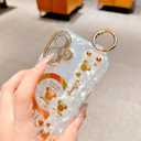 Designed for iPhone 17 Case, Kawaii Bowknot Mouse Pattern with Lanyard Stand, Sparkly Bling Crystal Soft Silicone Drop Proof Bumper for Teens Ladies