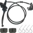 50 Inch Upgraded Hydraulic Brake Master Cylinder Caliper System with Brake Pads for 97cc 2.8HP Baja DoodleBug Dirt Bug DB30 Blitz Mini Bike Mini Moto On Left 7/8" Handlebars Parts (BLACK)