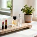Natural Marble Tray Marble Pedestal Stand for Kitchen Counter, Bathroom, Home Decor, Small Plant Tray 4.02" x 15.98" Soap Dish Holder for Jewelry, Vanity, Counter Luxury Decorative Tray (Kashmir Gold)