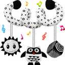 Black and White High Contrast Baby Toys - Sensory Infant Hanging Carseat & Stroller Toy for Newborns 0-6,6-12Months Perfect Easter Birthday & Baby Shower for Babies Boys Girls