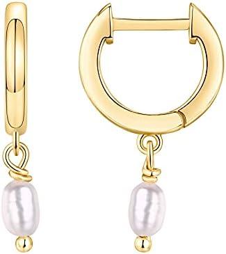 PAVOI 14K Gold Plated S925 Sterling Silver Post Lightweight Drop/Dangle Huggie Earrings for Women | Religious Ornament: Cross, Evil Eye, Clover, Celtic | Dainty Earrings for Women
