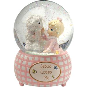 Precious Moments, Jesus Loves Me, Snow Globe, Resin, Girl, 102403