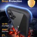 Diaclara Designed for iPhone 16 Case 6.1 Inch,Upgraded [Full Camera Protection] Full Body Rugged Clear Bumper Case with Built-in Privacy Screen Protector for iPhone 16,Black