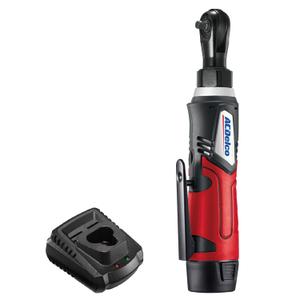 ACDelco ARW1207P G12 Series 12V Cordless Li-ion 1/4 30 ft-lbs. Torque Ratchet Wrench Tool Kit, Red