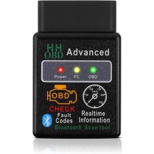OBD2 Bluetooth Wireless Diagnostic Code Reader OBD II Scan Tool Reset & Clear Check Car Engine Light,Bluetooth Scanner Read, Compatible with iOS& Android & Windows (black)