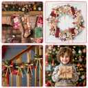 30Pcs Velvet Bows for Christmas Tree - Khaki Small Christmas Tree Bows, Vintage Ribbon Bows for Garland, Wreath, Fireplace, Door, Gift Wrapping, Holiday Bows Ornaments for Xmas (5  7 Inch)