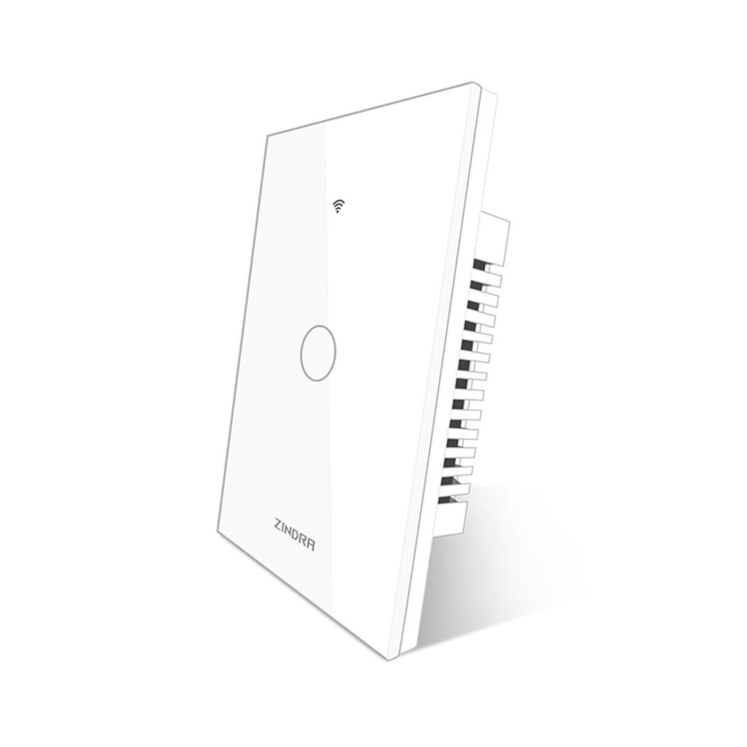 Smart Matter Light Switch, 2.4G WiFi Touch Wall Switch (Neutral Wire Required), Single-Pole Smart Switch Works with Apple Home, Alexa, Google Home & SmartThings, Tempered Glass Panel, White