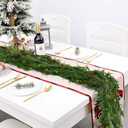 Flysich 9FT Pine Garland with Lights, Norfolk Soft Artificial Greenery Garland for Mantle Fireplace Wall Home Holiday Table Centerpiece Staircase Indoor Outdoor Decor on Christmas Holiday Party