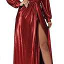 BestGirl Formal Long Sleeve Dress for Women Sequin Bodycon Ruched Sparkly Dresses M