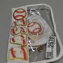 Onism 13PCS Baseball Bag Accessories Set, Clear Insert Snack Pouch Bags, Croc Bag Organizers with Key Holder, Buttons,Charms and chain,Team Gifts, Makeup Cosmetic Bag for Mom Women Girl(Baseball)