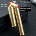 Vintage Trench Lighter, Cool Copper Lighter, Windproof Brass Lighters for Men Dad Husband (Fuel Not Included), Glod