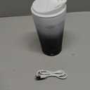 USB Rechargeable Self Stirring Coffee Cup, Stainless Steel Travel Mug with Magnetic Mixing, 12oz Cafe to Go Travel Mug, Tumbler Cup for Coffee, Milk and Hot Drinks, with a handle and Spout Lid Black