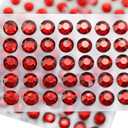 14mm SS60 Red Ruby Self Adhesive Acrylic Rhinestones Plastic Face Gems Stick On Body Jewels for DIY Cards and Invitations Crafts Bling Sticker - 5 Sheets - 250PCS