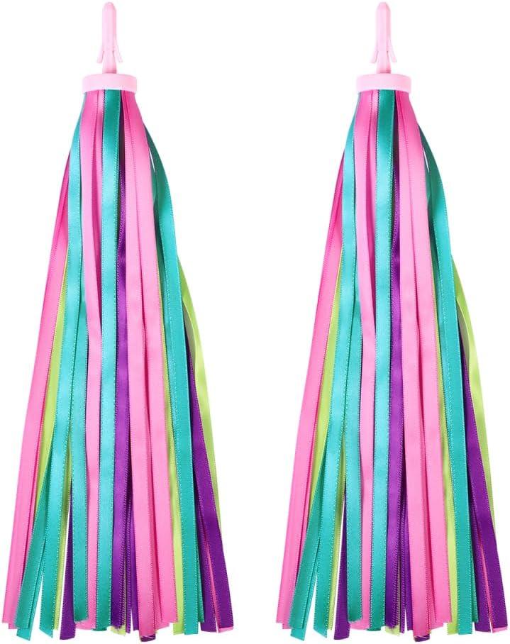 NUOBESTY 1 Pair of Kids Bike Streamers - Colorful Handlebar Tassels for Bicycles, Tricycles, Baby Carriers & Toddler Bike Accessories (10.82 inch)