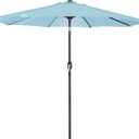 Blissun 9' Outdoor Patio Umbrella, Outdoor Table Umbrella, Yard Umbrella, Market Umbrella with 8 Sturdy Ribs, Push Button Tilt and Crank, Pale Turquoise